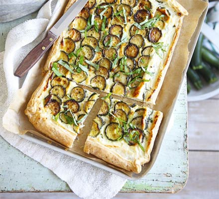 Courgette & ricotta tart