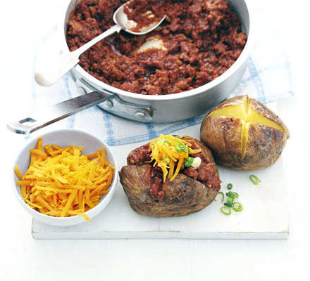 Turkey chilli jacket potatoes