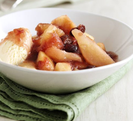 Apple, pear & cherry compote