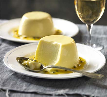 Passion fruit & coconut panna cotta