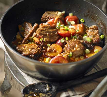 Braised pork with plums