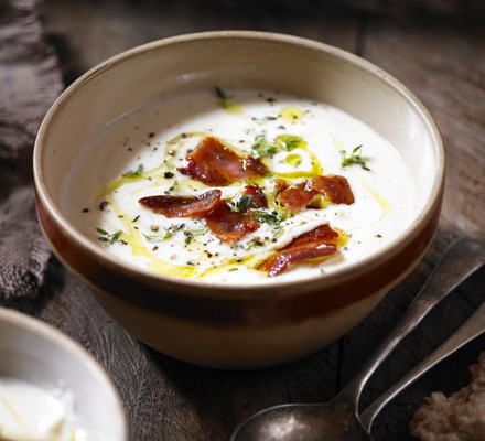 Celeriac, pancetta & thyme soup