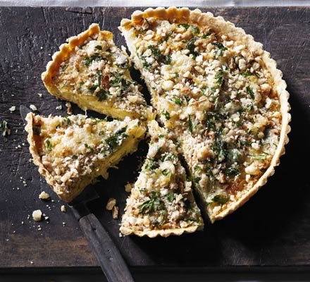 Leek & Caerphilly crumble tart