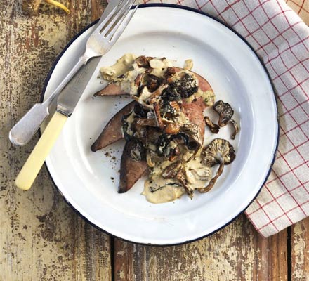 Liver with wild mushrooms