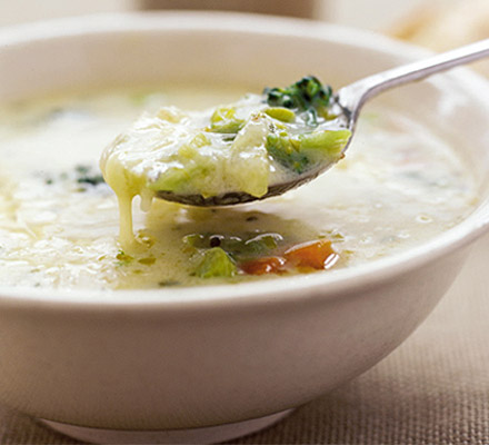 Gruyère & vegetable soup