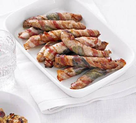 Chipolatas wrapped in sage & pancetta