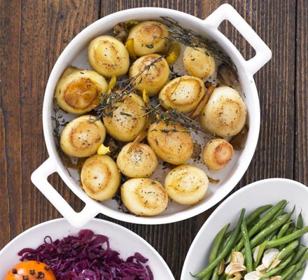 Herby fondant potatoes