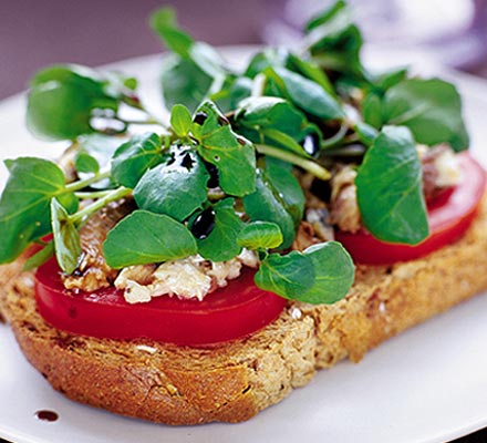 Sardines & watercress on toast