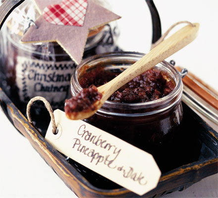 Cranberry, pineapple & date chutney