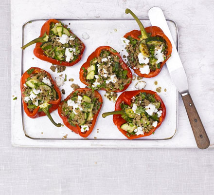 Courgette & quinoa-stuffed peppers