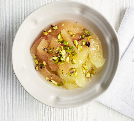 Grapefruit, agave & pistachio salad