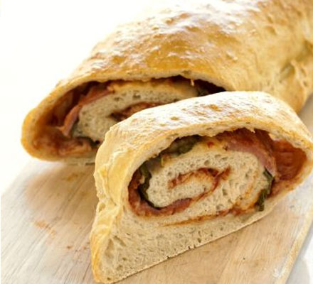 Ham & tomato Stromboli