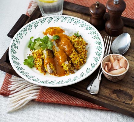 Katsu pork with sticky rice