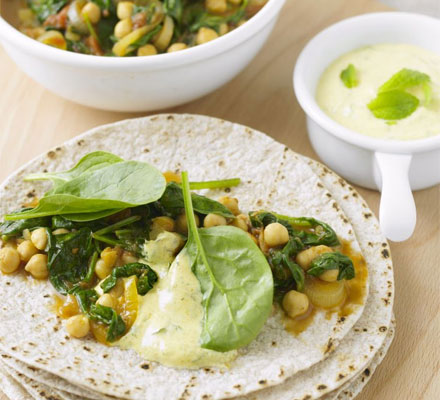 Chickpea & spinach chapatis