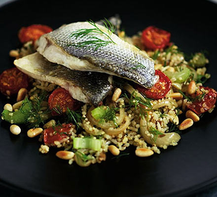 Quinoa rice pilau with dill & roasted tomatoes