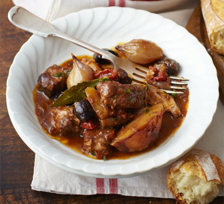 One-pot pork with orange, olives & bay