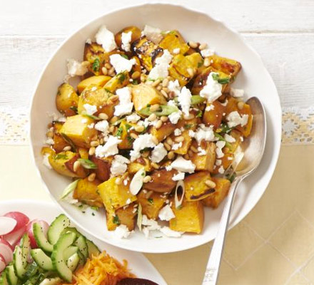 Sweet potato, spring onion & feta salad