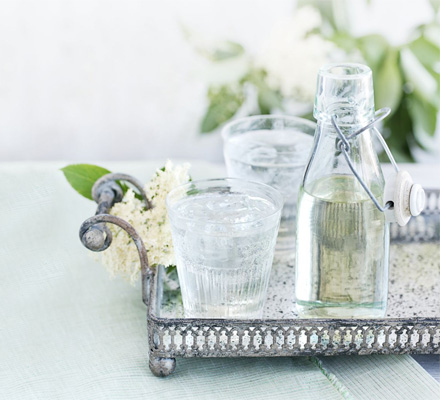 Homemade elderflower cordial