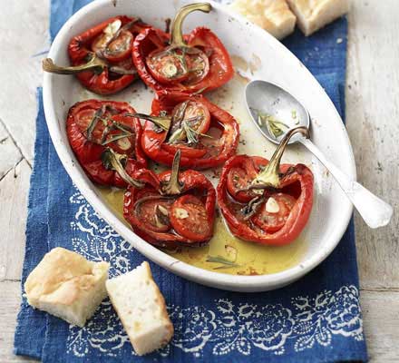 Roasted peppers with tomatoes & anchovies