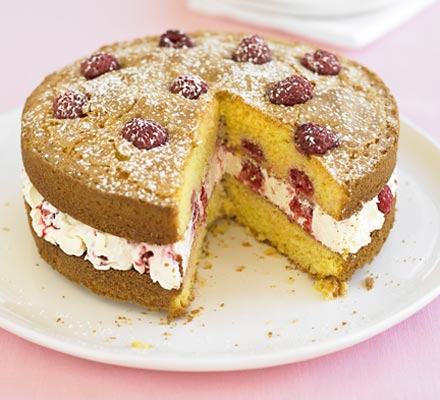 Raspberry & lemon polenta cake