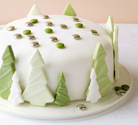 Shimmering forest cake