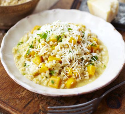 Creamy barley & squash risotto