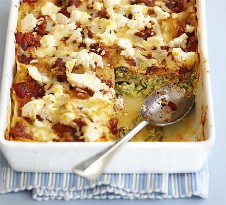 Creamy courgette lasagne