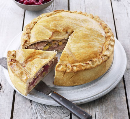 Pistachio & cranberry pork pie