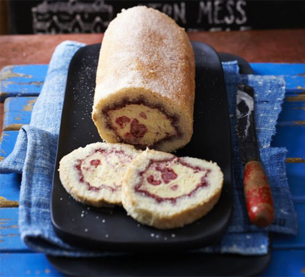 Clotted cream & raspberry ripple Arctic roll