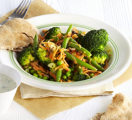 Indian bean, broccoli & carrot salad