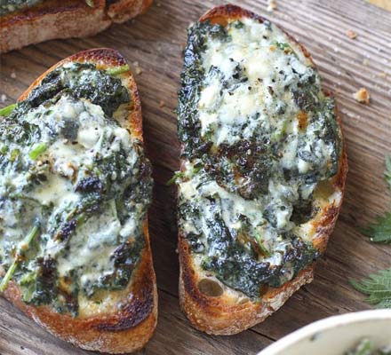 Nettle & blue cheese rarebit