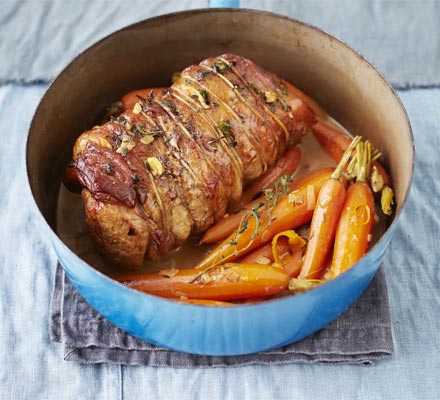 Pot-roast veal with new-season carrots & orange