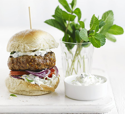 Lamb burgers with tzatziki