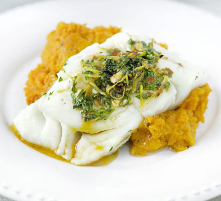 Moroccan spiced fish with ginger mash
