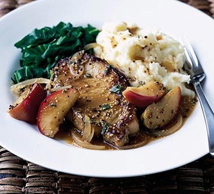 Mustardy pork & apples