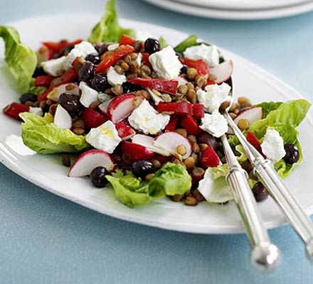 Lentil & red pepper salad