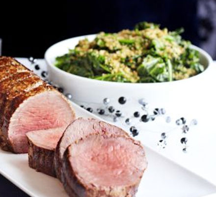 Mixed winter greens with brown butter breadcrumbs