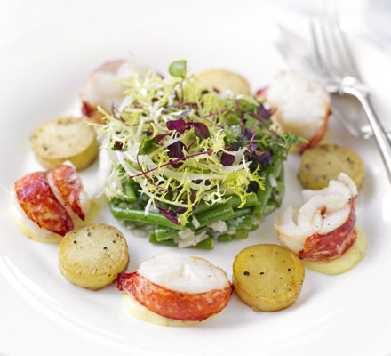 Warm lobster & potato salad with truffled mayonnaise