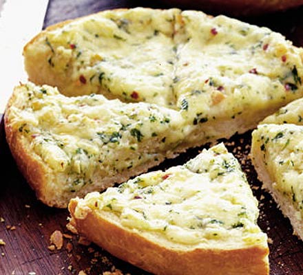 Cheesy garlic bread wedges