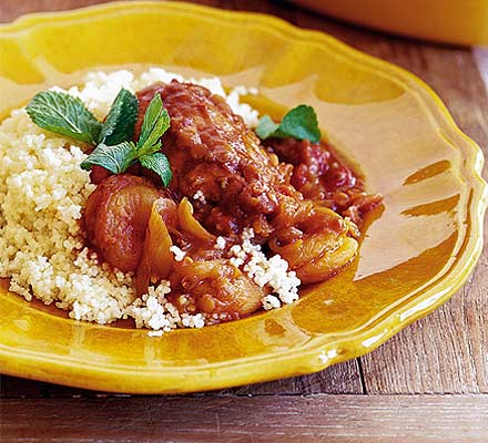 Moroccan-style chicken with lentils