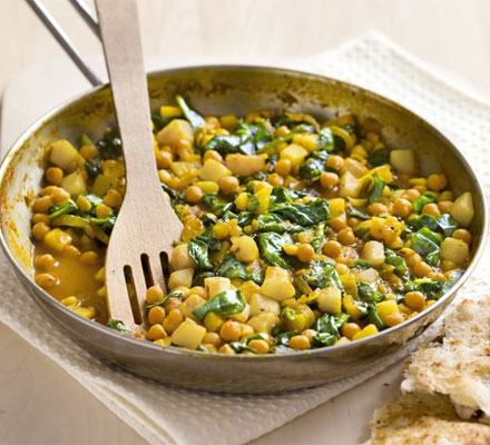 Spiced chickpea & potato fry-up