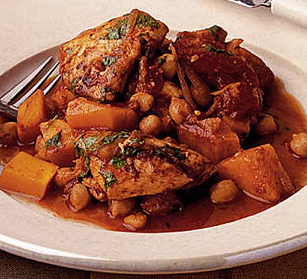 Chicken with pumpkin & chickpeas