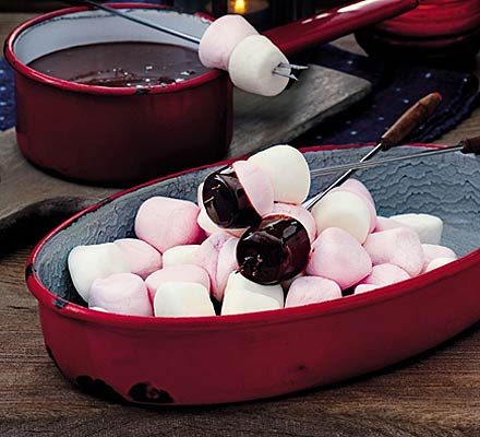 Chocolate fondue & toasted marshmallow