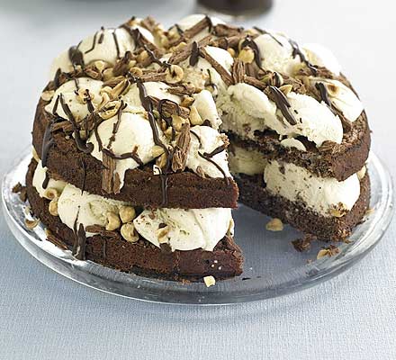 Choc & nut sundae cake