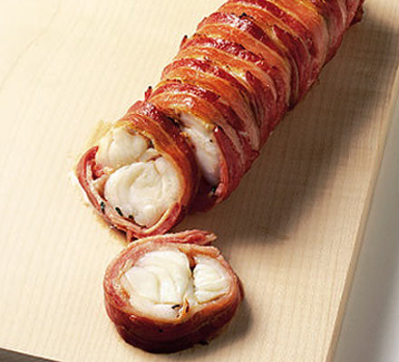 Bacon-wrapped monkfish