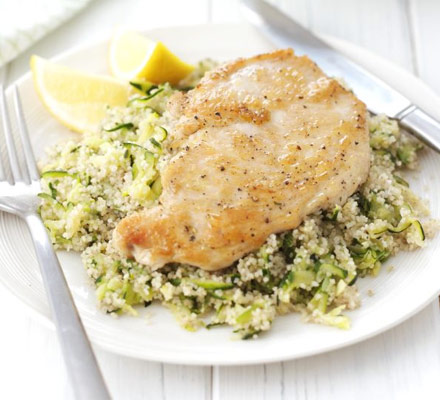Chicken with lemon & courgette couscous