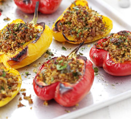 Pork & bulgur-stuffed peppers