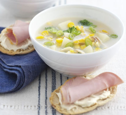 Haddock & sweetcorn soup