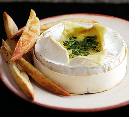 Baked cheese with herbs