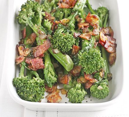 Tenderstem broccoli with sautéed onions & bacon
